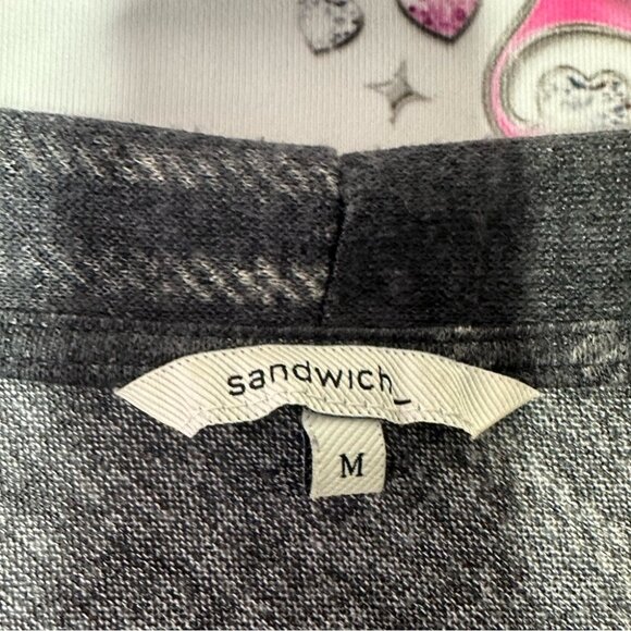 Sandwich_ cardigan grey open pockets long waterfall comfy Plaid Open Cardigan - Picture 6 of 8